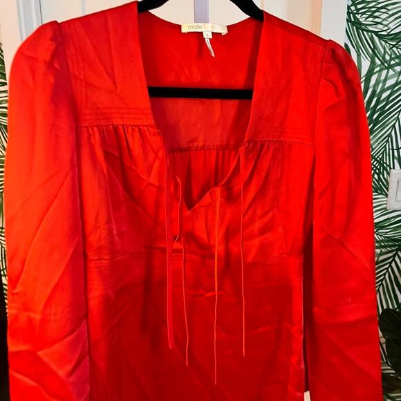 Maje Red Rahon Satin Mini Dress Size Small - Picture 3 of 12